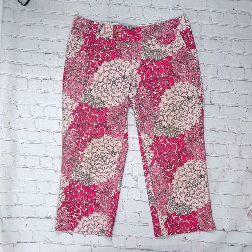 Lilly Pulitzer Pink Chrysanthemum Corduroy Pants
